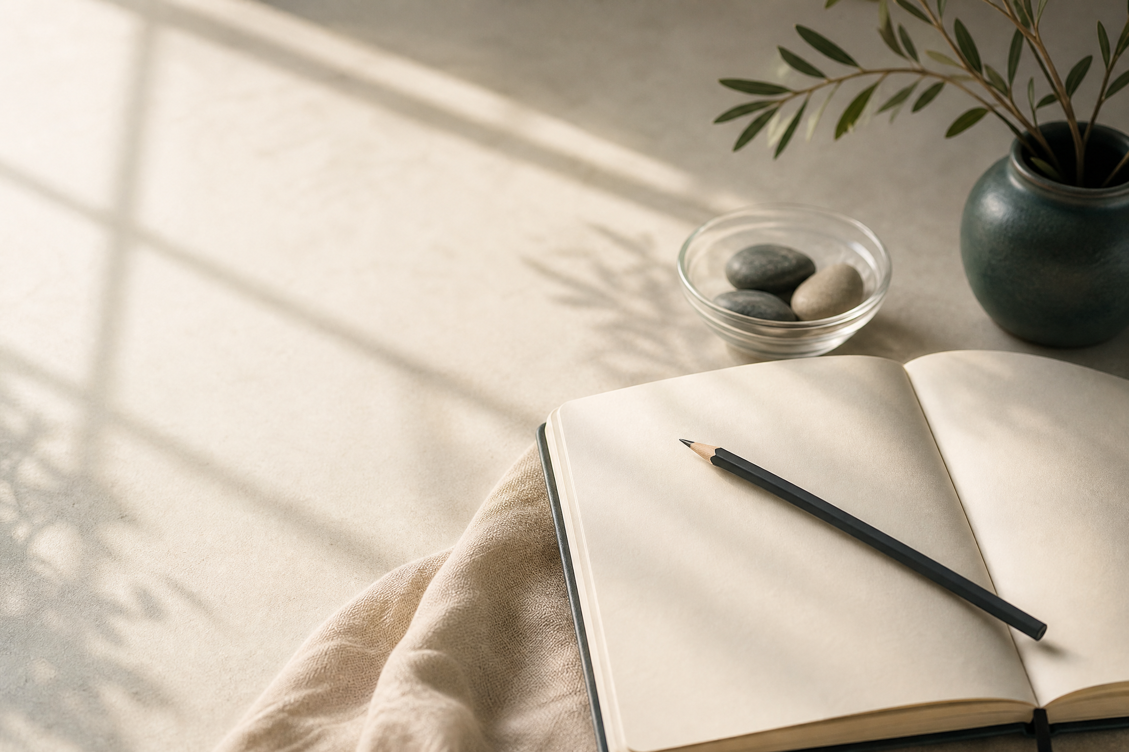 A person sitting quietly by a sunlit window, reflecting on how to name a feeling
